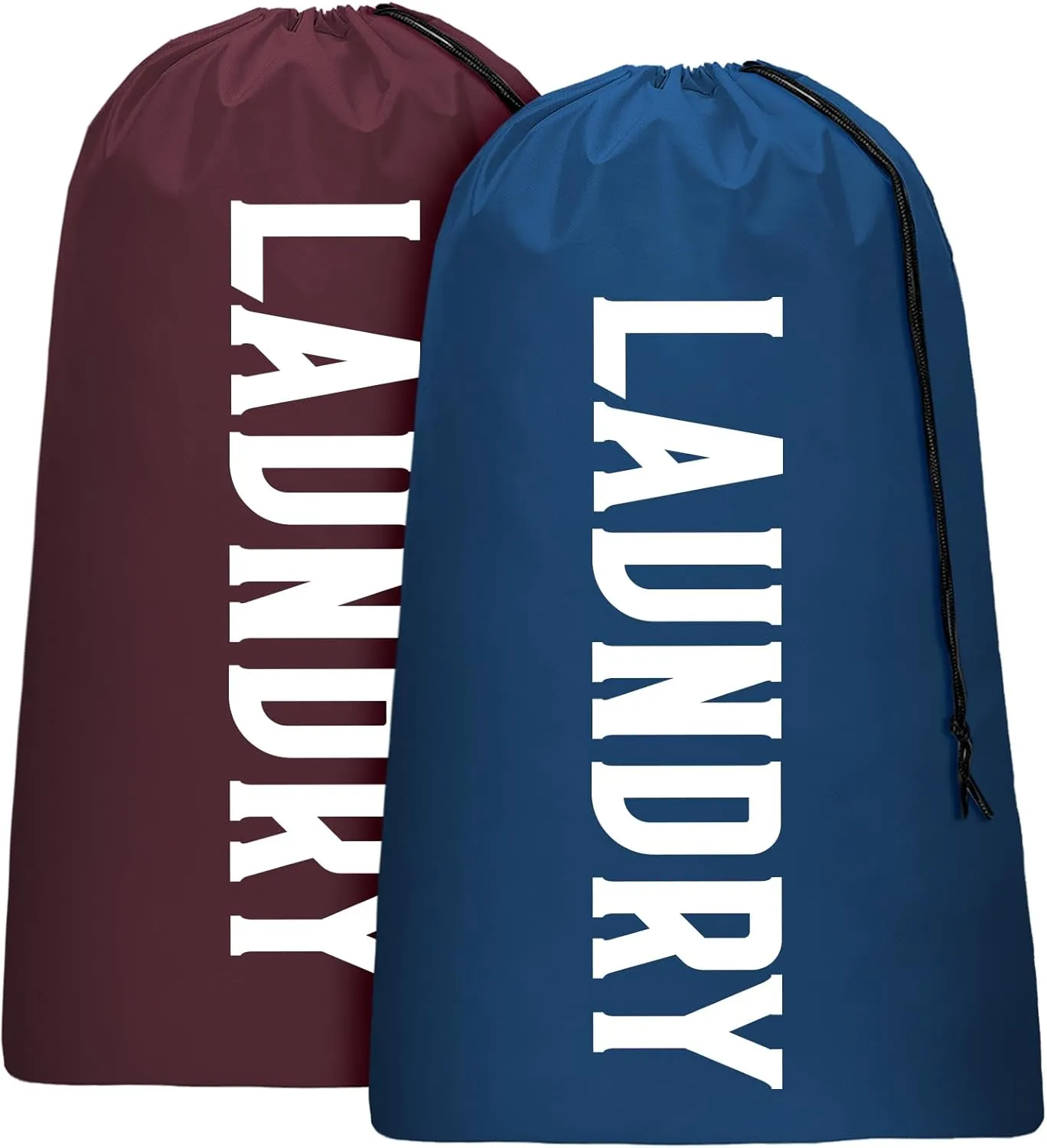 Laundry Bag, Travel Laundry Bag Machine Washable Dirty Clothes Organizer, Large Enough to Hold 4 Loads of Laundry, Easy Fit a Laundry Hamper or Basket (Wine Navy, 24" x 36")