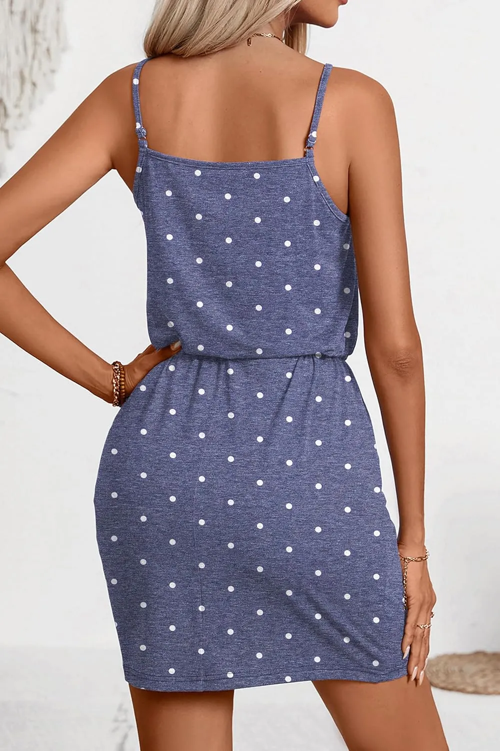 levaca Womens Summer Dress Spaghetti Straps Tie Waist Casual Beach Cover Up Vacation Mini Sundresses