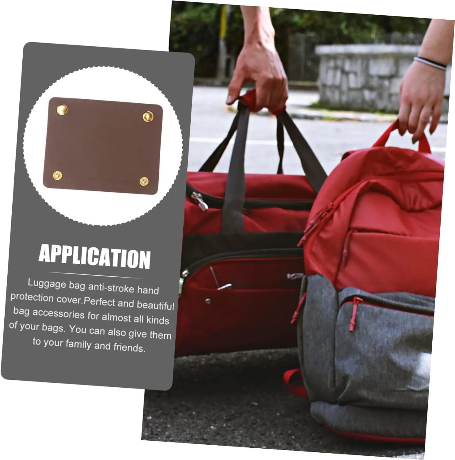 LIFKOME Luggage Handle Wrap Suitcase Protector Bag Decor Wallet Handle Saddle Pu Leather for Bag