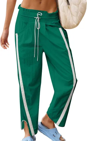 Loose Barrel Pants for Women Quick Dry Lightweight Hiking Travel Workout Running Comfy Lounge Pants with Pockets