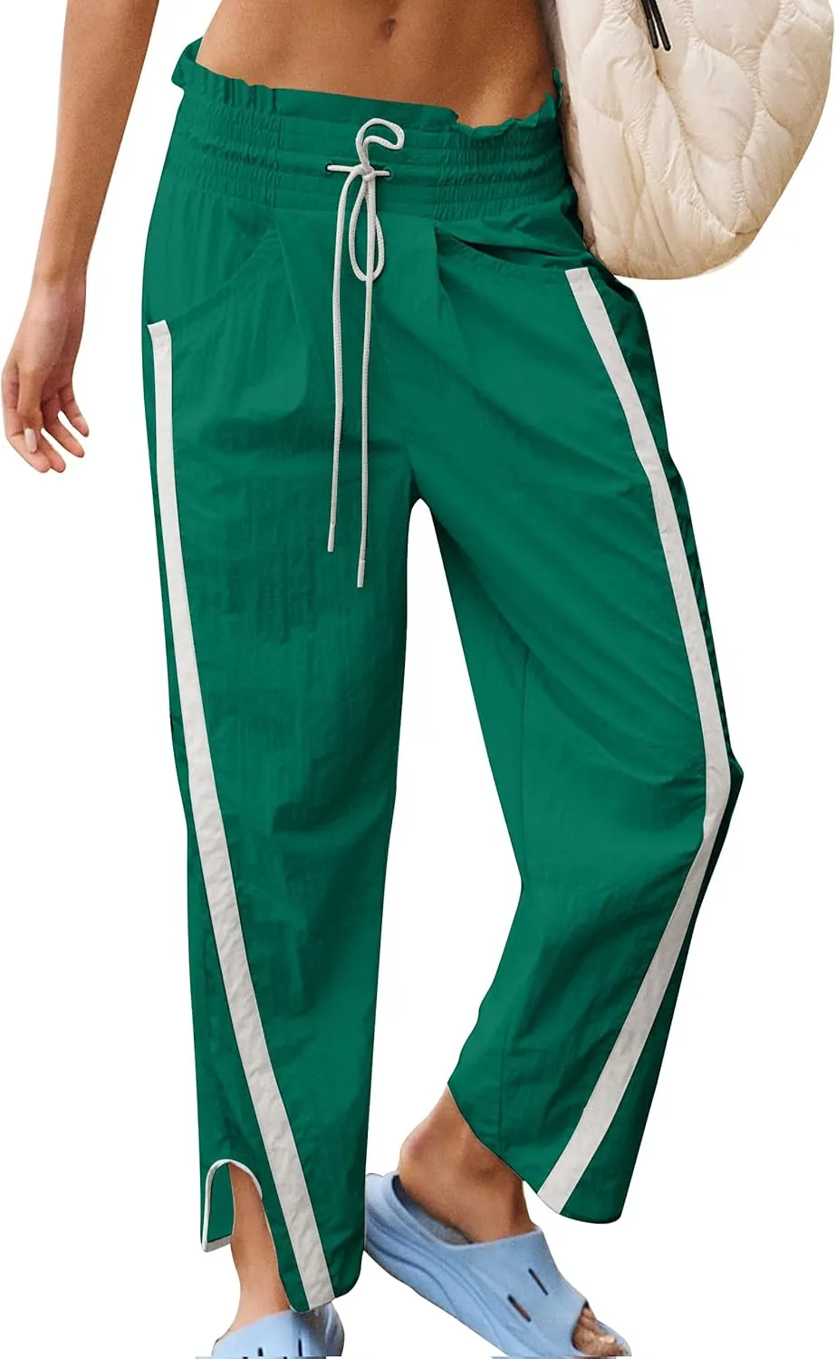 Loose Barrel Pants for Women Quick Dry Lightweight Hiking Travel Workout Running Comfy Lounge Pants with Pockets