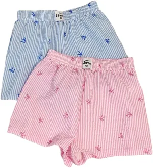 MakeMeChic Women's 2 Pack Linen Shorts Summer Beach Pajama Boxer Shorts