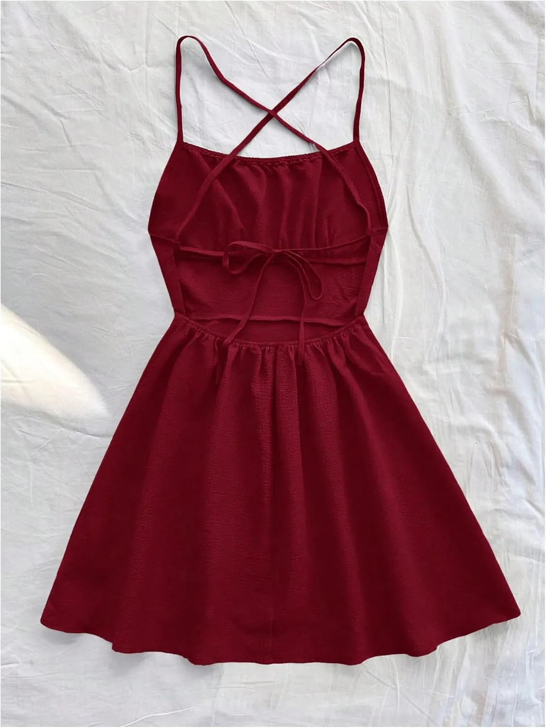 MakeMeChic Women's Ditsy Floral A Line Cami Dress Spaghetti Strap Summer Mini Dresses