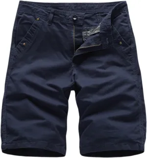 Men's Casual Shorts - Drawstring Summer Beach Stretch Twill Chino Golf Shorts Pockets