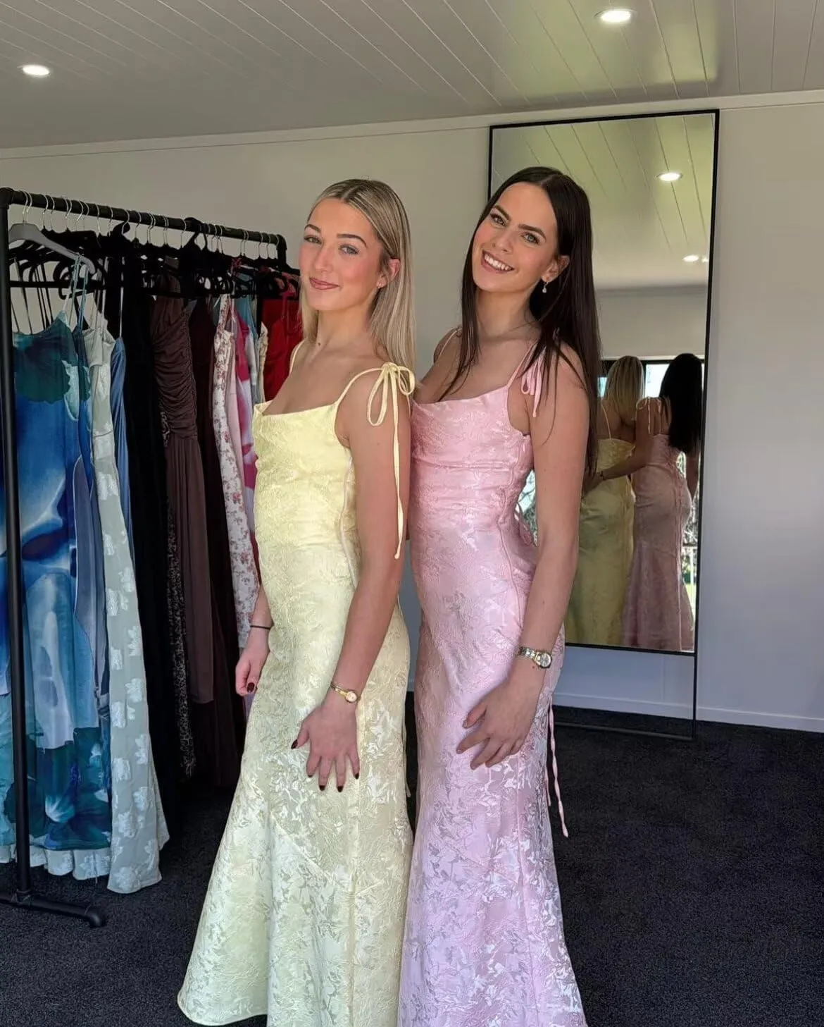 Mermaid Satin Prom Dresses for Women 2025 Jacquard Floral Formal Dress Long Evening Party Gown PU187