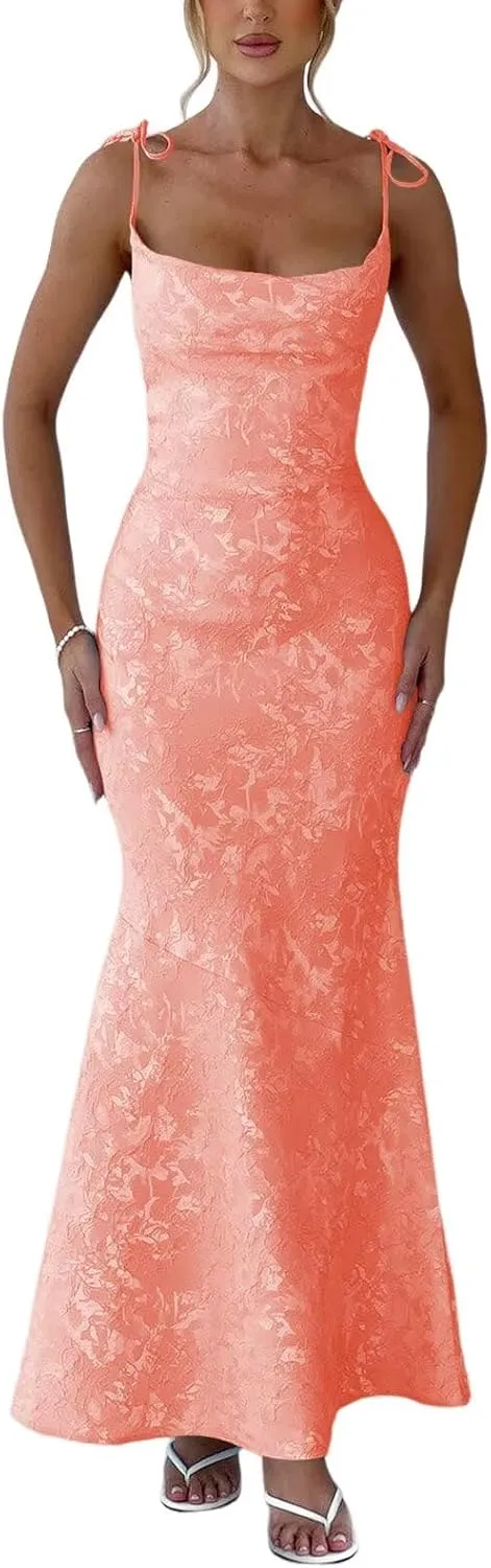 Mermaid Satin Prom Dresses for Women 2025 Jacquard Floral Formal Dress Long Evening Party Gown PU187