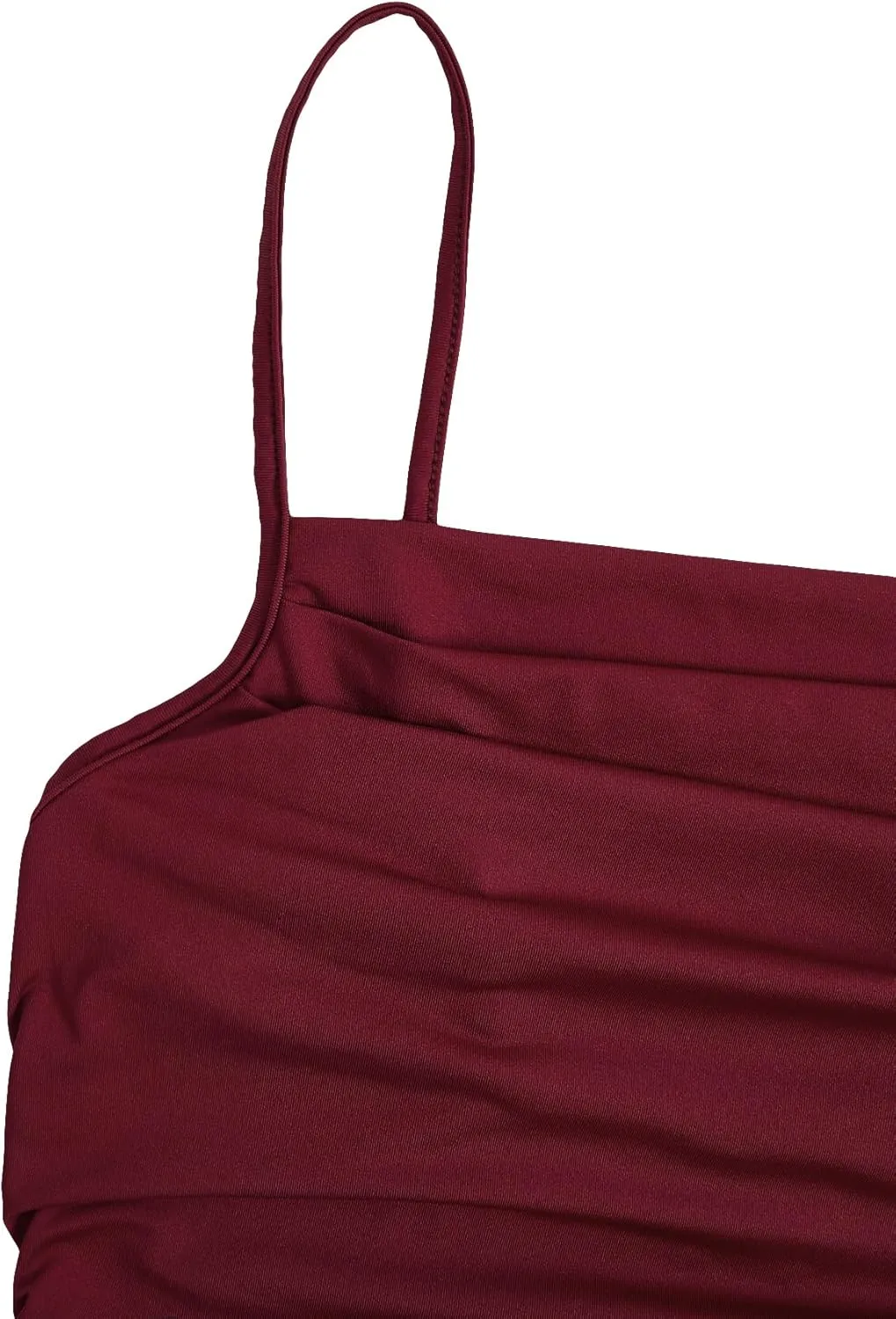 Milumia Women's Sexy Sleeveless Spaghetti Strap Ruched Maxi Slip Dress Long Bodycon Fishtail Dress