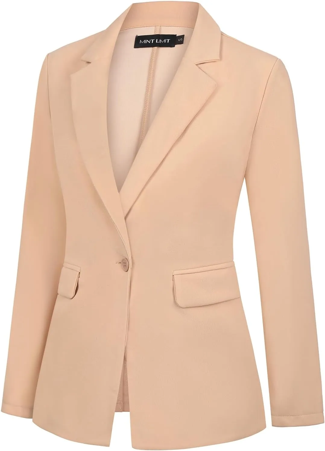 MINTLIMIT Blazers for Women One Button Jacket Suits Notched Lapel Classic Casual Formal Long Sleeve Blazer with Pockets