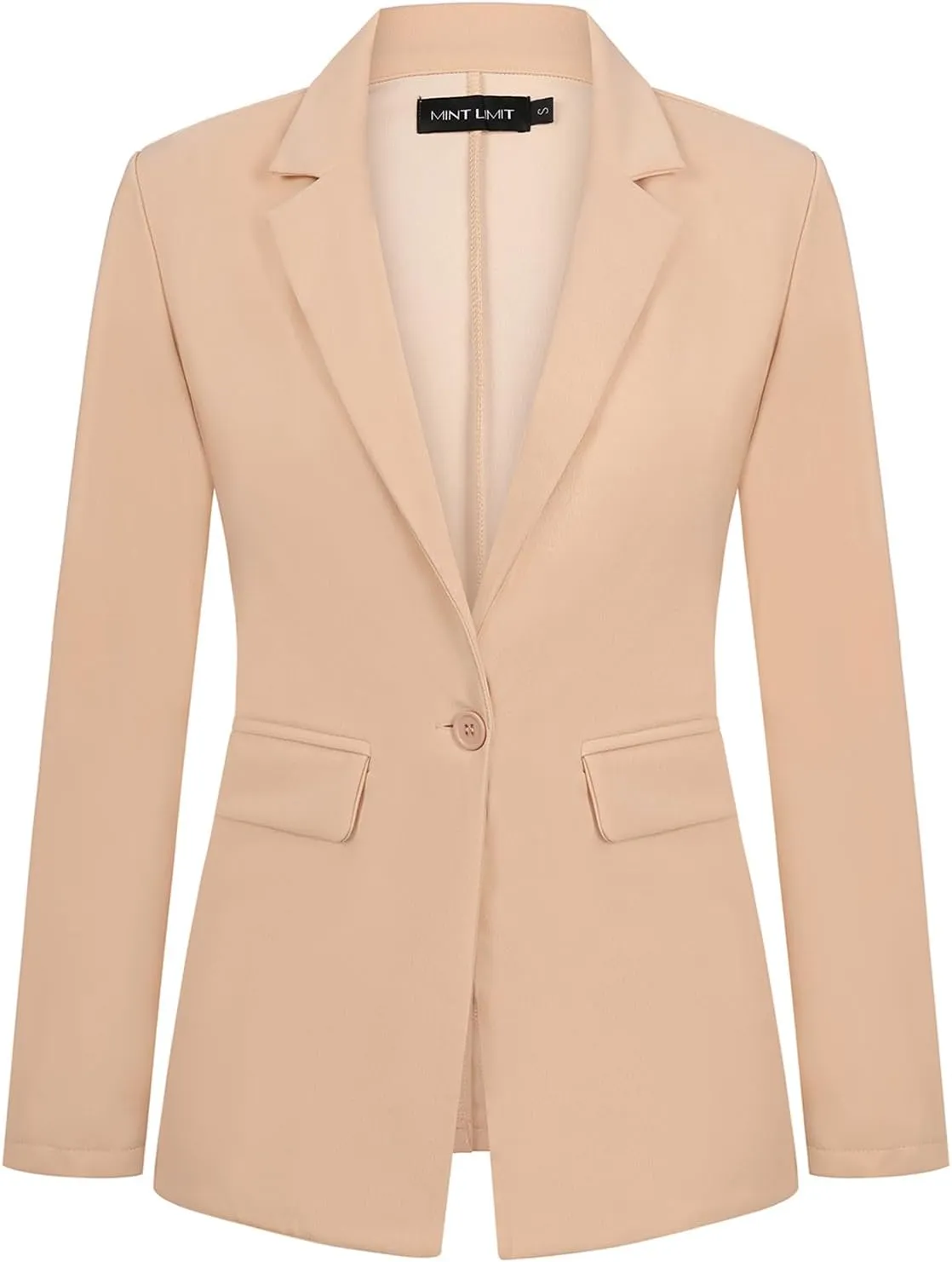 MINTLIMIT Blazers for Women One Button Jacket Suits Notched Lapel Classic Casual Formal Long Sleeve Blazer with Pockets