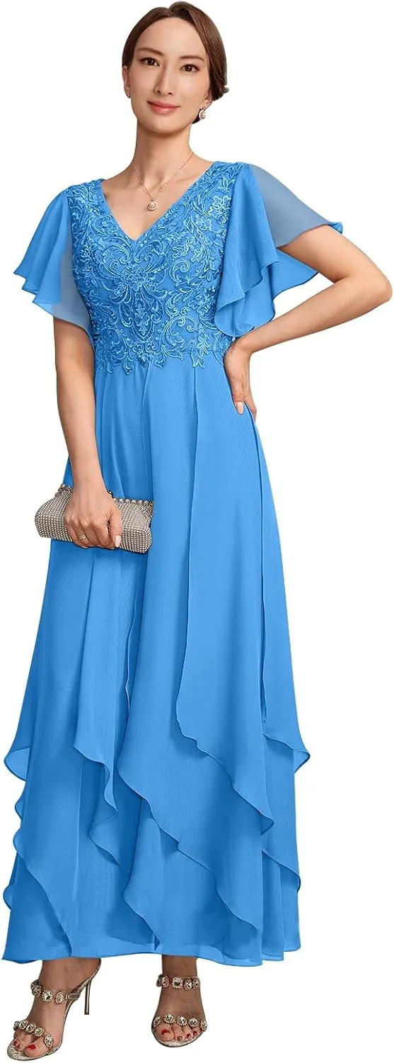 Mother of The Bride Dresses for Wedding Plus Size Women Formal V Neck Evening Gown Dresses 2025