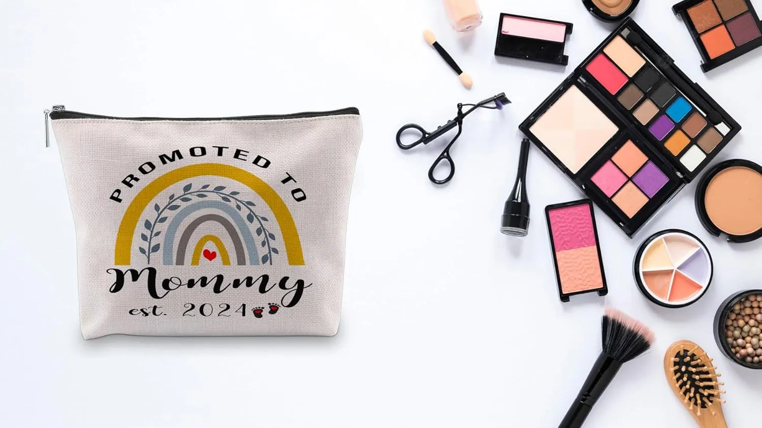 New Mom Gifts For Women, Promoted to Mom 2024 Cosmetic Bag, First Time Mom Gifts, Mom To Be Gifts, Gift To Future Mom, Pregnancy Gifts For Mother, Travel Pouch Makeup Bag Gift For New Mom 2024