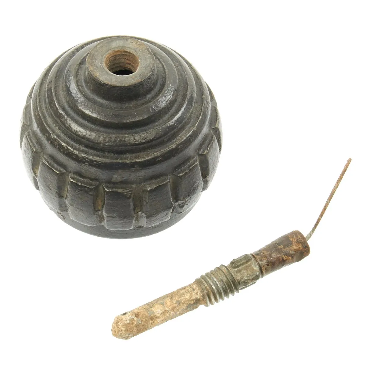 Original German WWI Model 1915 n/A Inert Ball Hand Fragmentation Grenade - Kugelhandgranate