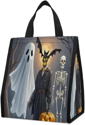 Outdoor Cooler Bags, Funny Death Ghost Printed Cooler Bag, Insulated Tote Bag, Grocery Tote Bag