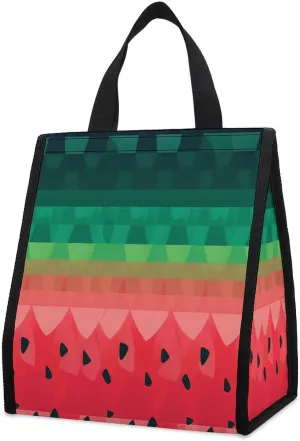 Outdoor Cooler Bags, Gradient Watermelon Printed Cooler Bag, Insulated Tote Bag, Grocery Tote Bag