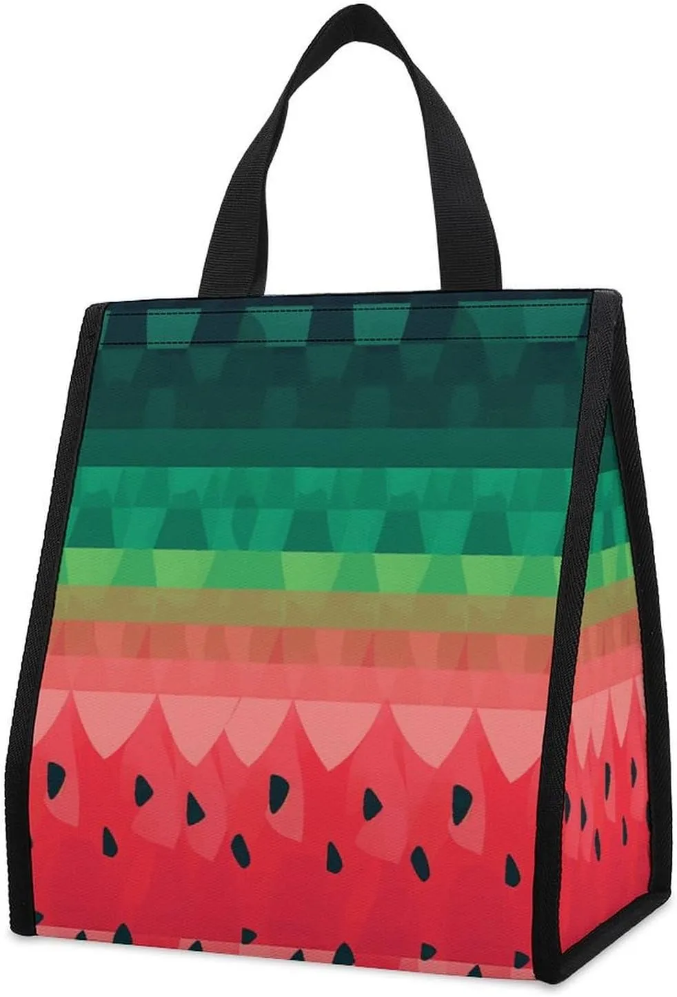 Outdoor Cooler Bags, Gradient Watermelon Printed Cooler Bag, Insulated Tote Bag, Grocery Tote Bag