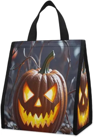 Outdoor Cooler Bags, Mystical Power Pumpkin Printed Cooler Bag, Insulated Tote Bag, Grocery Tote Bag