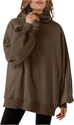 Oversized Sweatshirts for Women Long Sleeve Cowl Neck Hoodie Casual Loose Pullover Tops 2024 Fall Winter Clothes