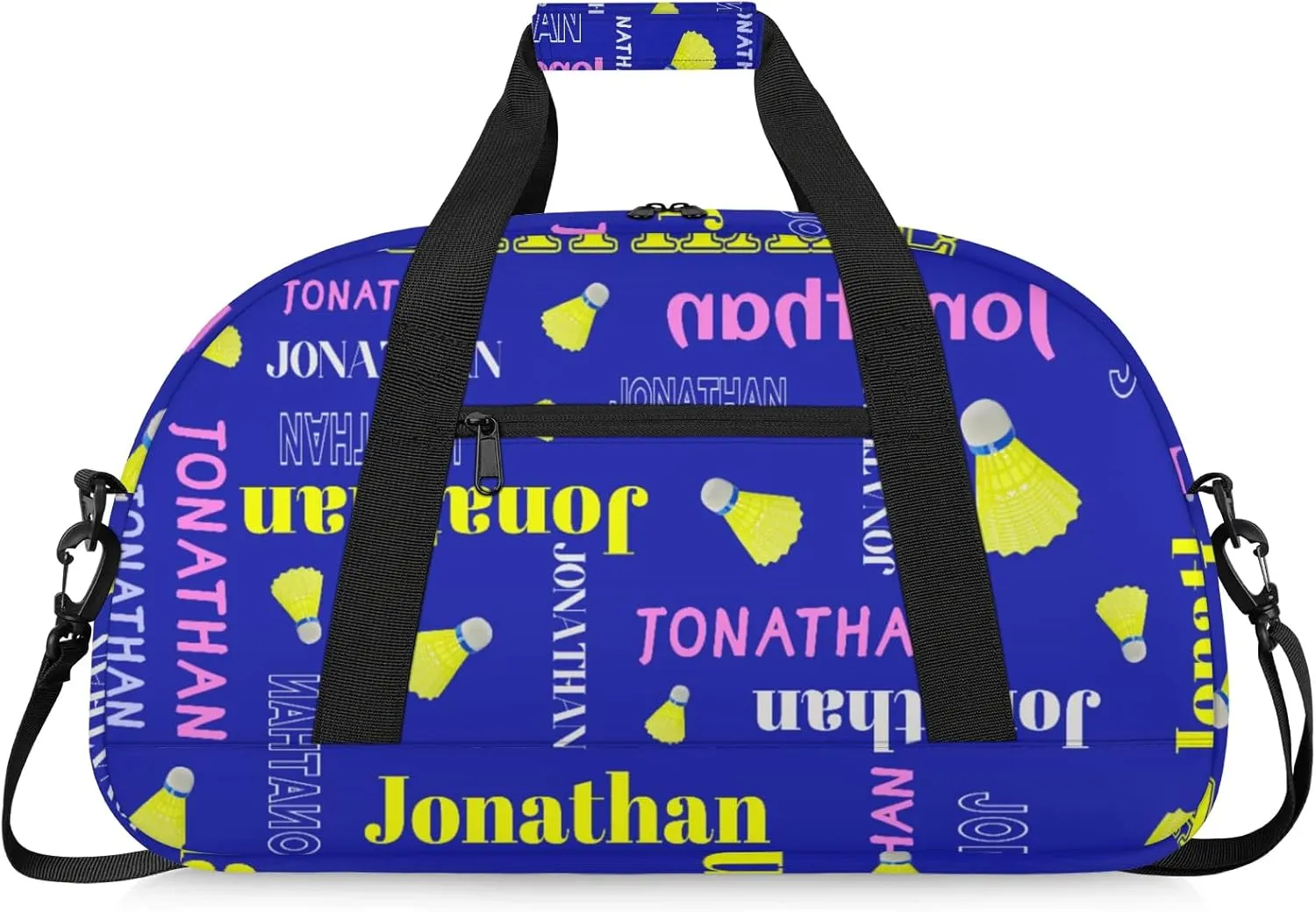 Personalized Duffle Bag - Custom Name Kids Sports Bag, Sleepover Bags for Girls, Lightweight Toddler Boys Overnight Bag for Weekender Travel Cheer Dance Ball Game, Badminton Text