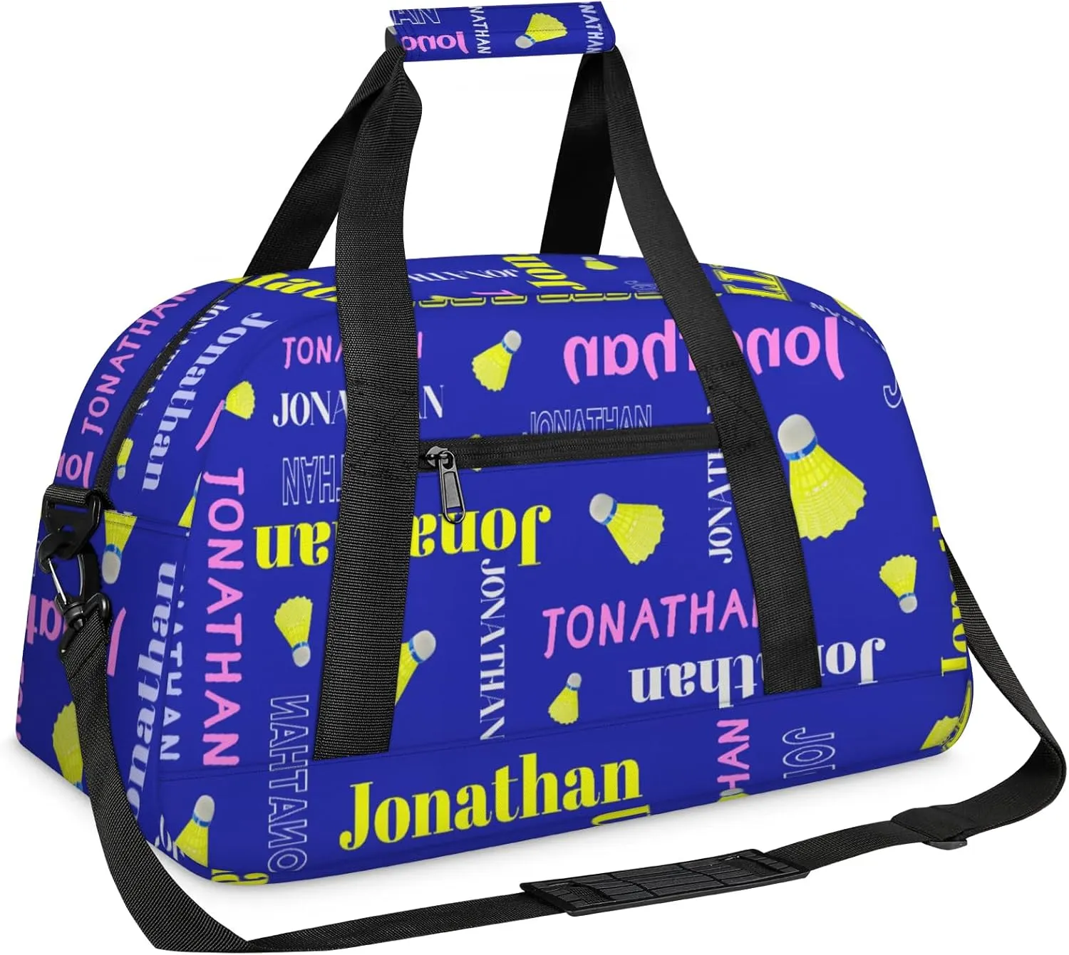 Personalized Duffle Bag - Custom Name Kids Sports Bag, Sleepover Bags for Girls, Lightweight Toddler Boys Overnight Bag for Weekender Travel Cheer Dance Ball Game, Badminton Text