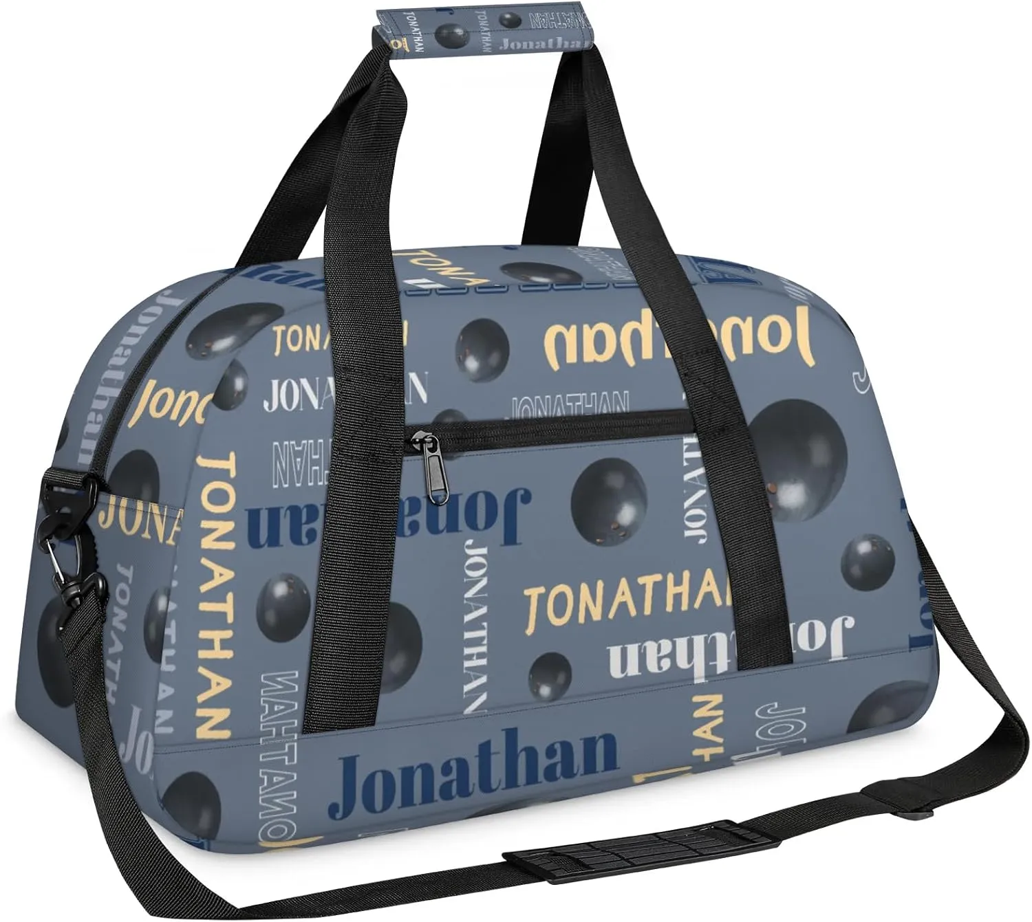 Personalized Duffle Bag - Custom Name Kids Sports Bag, Sleepover Bags for Girls, Lightweight Toddler Boys Overnight Bag for Weekender Travel Cheer Dance Ball Game, Bowling Text