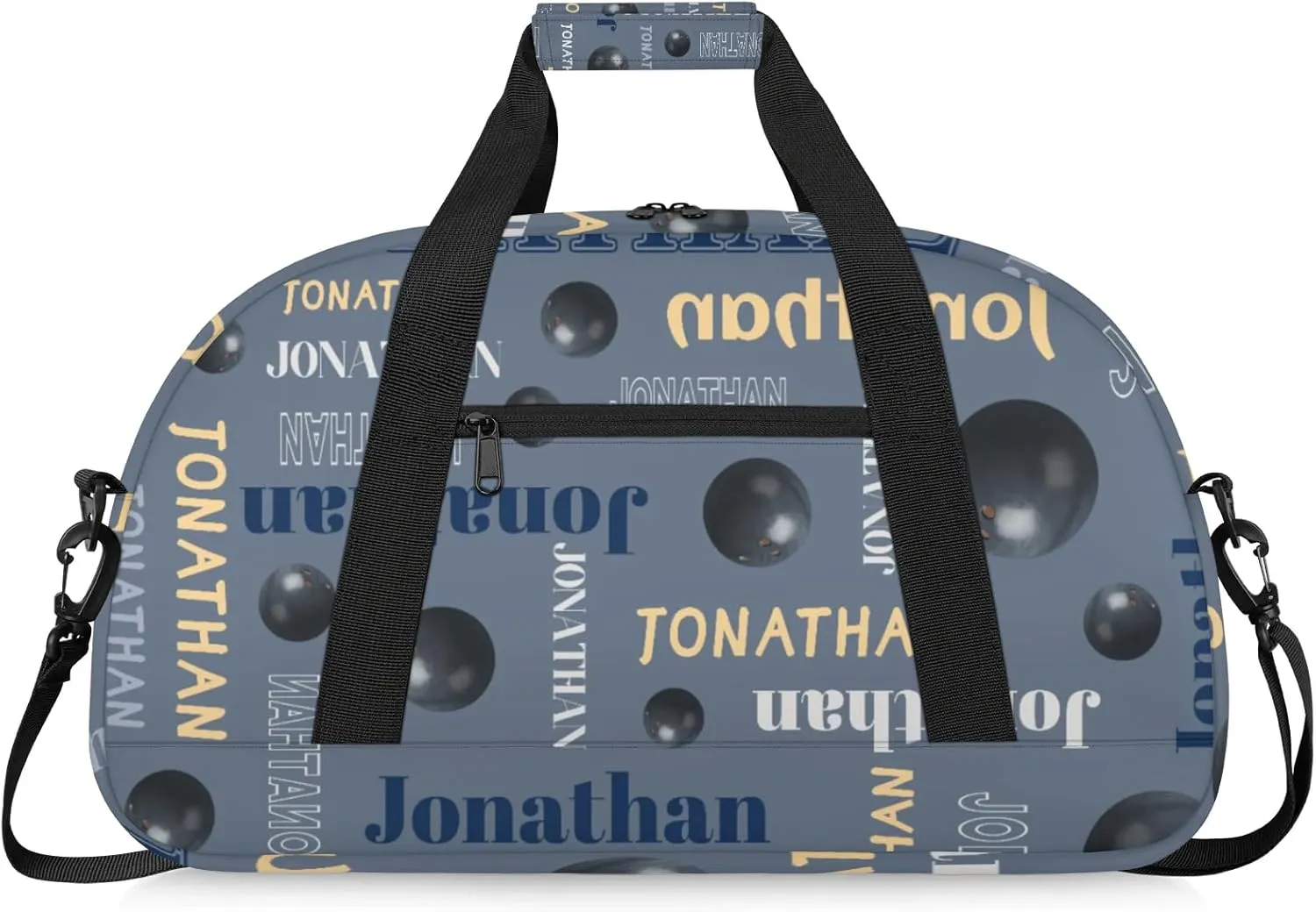 Personalized Duffle Bag - Custom Name Kids Sports Bag, Sleepover Bags for Girls, Lightweight Toddler Boys Overnight Bag for Weekender Travel Cheer Dance Ball Game, Bowling Text