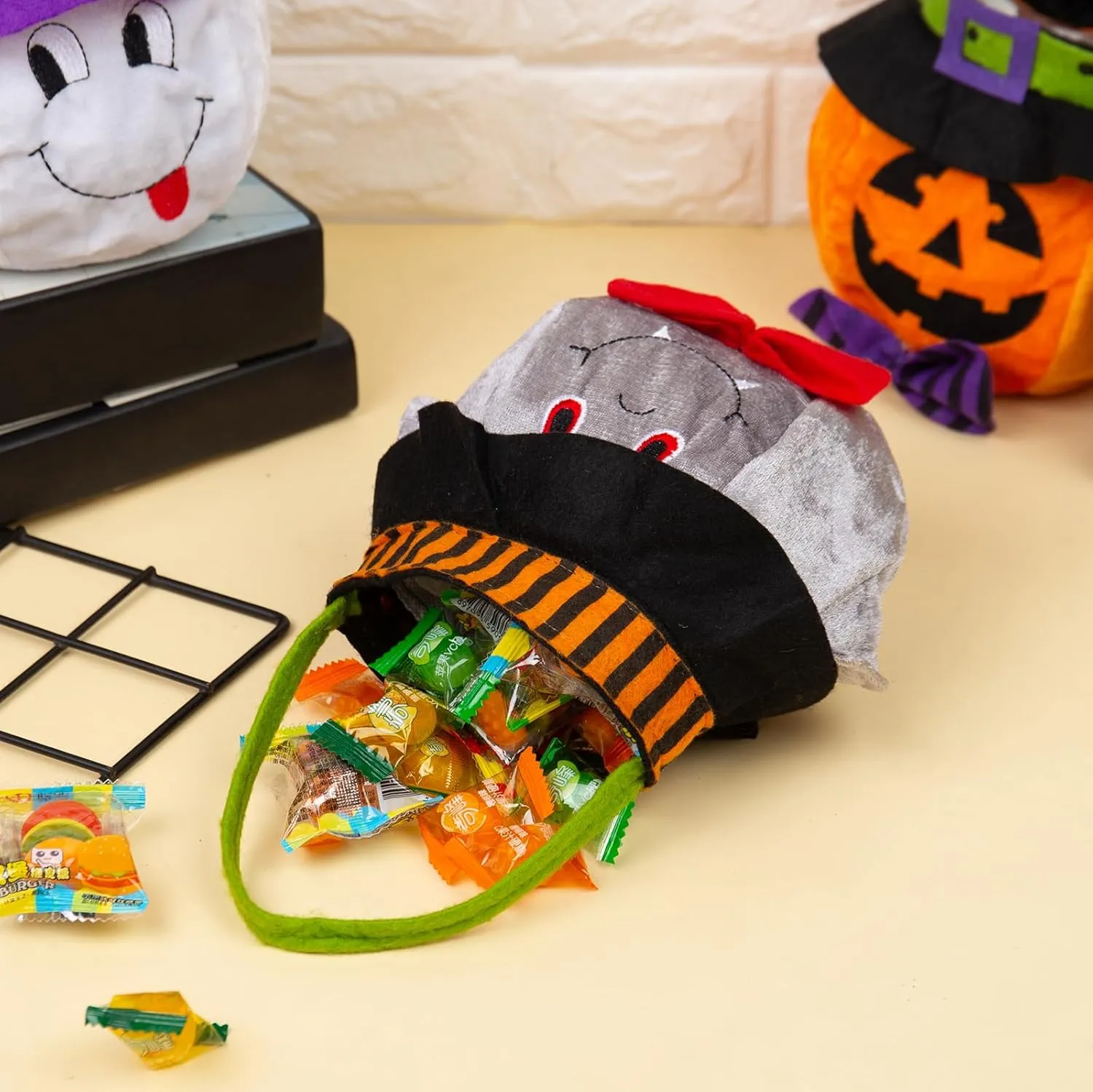 Personalized Halloween Trick or Treat Bags for Kids Halloween Candy Bags Halloween Custom Name Embroidered Candy Basket