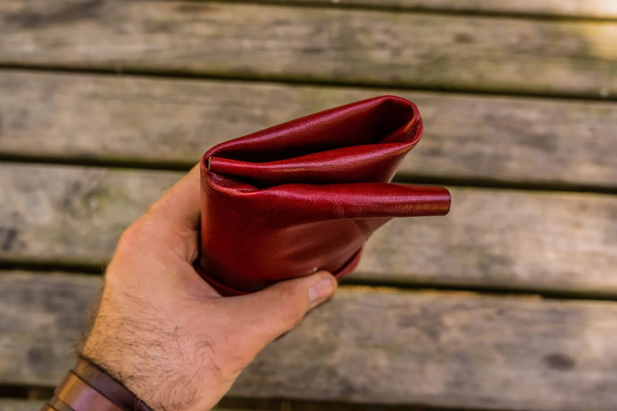 Personalized Leather Pen Roll - Red