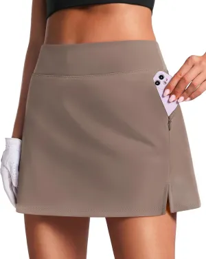 PINSPARK 16" Golf Skorts for Woman High Waisted Tennis Skirts with Pockets Shorts Pickleball Running Athletic Skort Summer