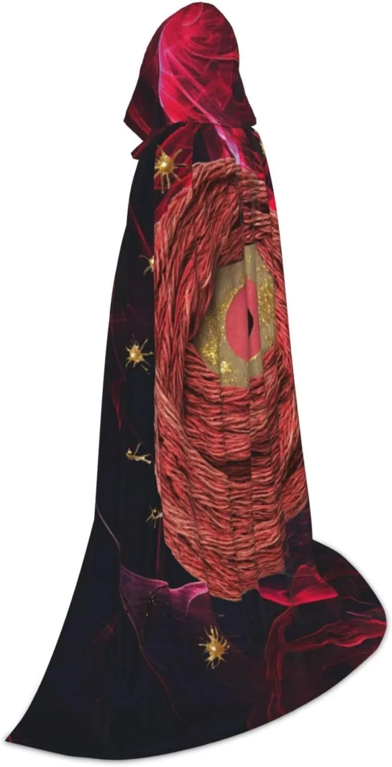 Purple Horror Red Halloween Cape For Teenagers, Hooded Cloak Long Cape Costume Cloak For Party Or Cosplay