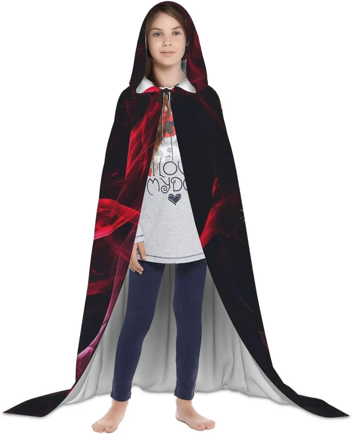 Purple Horror Red Halloween Cape For Teenagers, Hooded Cloak Long Cape Costume Cloak For Party Or Cosplay