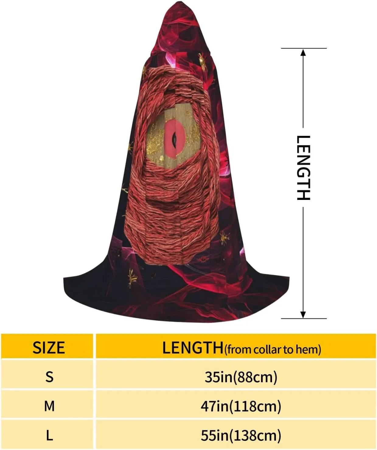 Purple Horror Red Halloween Cape For Teenagers, Hooded Cloak Long Cape Costume Cloak For Party Or Cosplay
