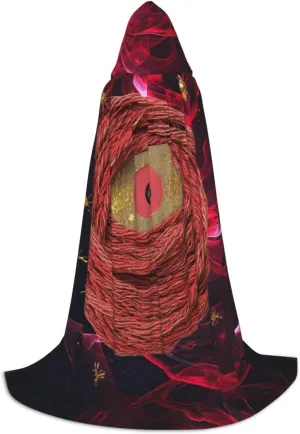 Purple Horror Red Halloween Cape For Teenagers, Hooded Cloak Long Cape Costume Cloak For Party Or Cosplay