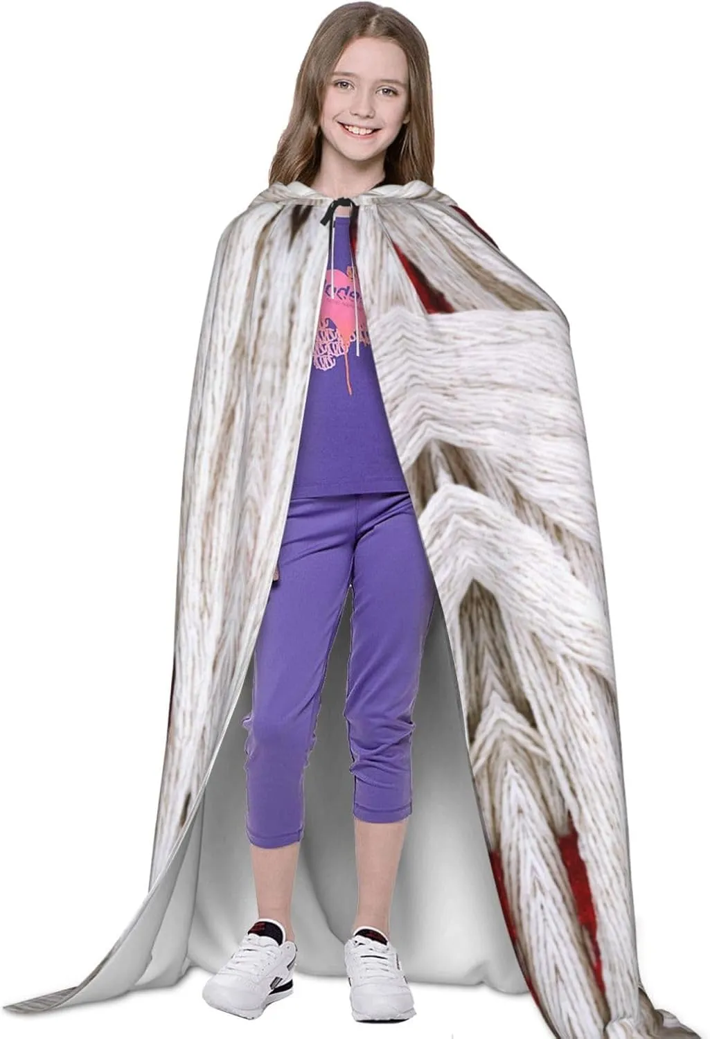 Purple Horror Red Halloween Cape For Teenagers, Hooded Cloak Long Cape Costume Cloak For Party Or Cosplay