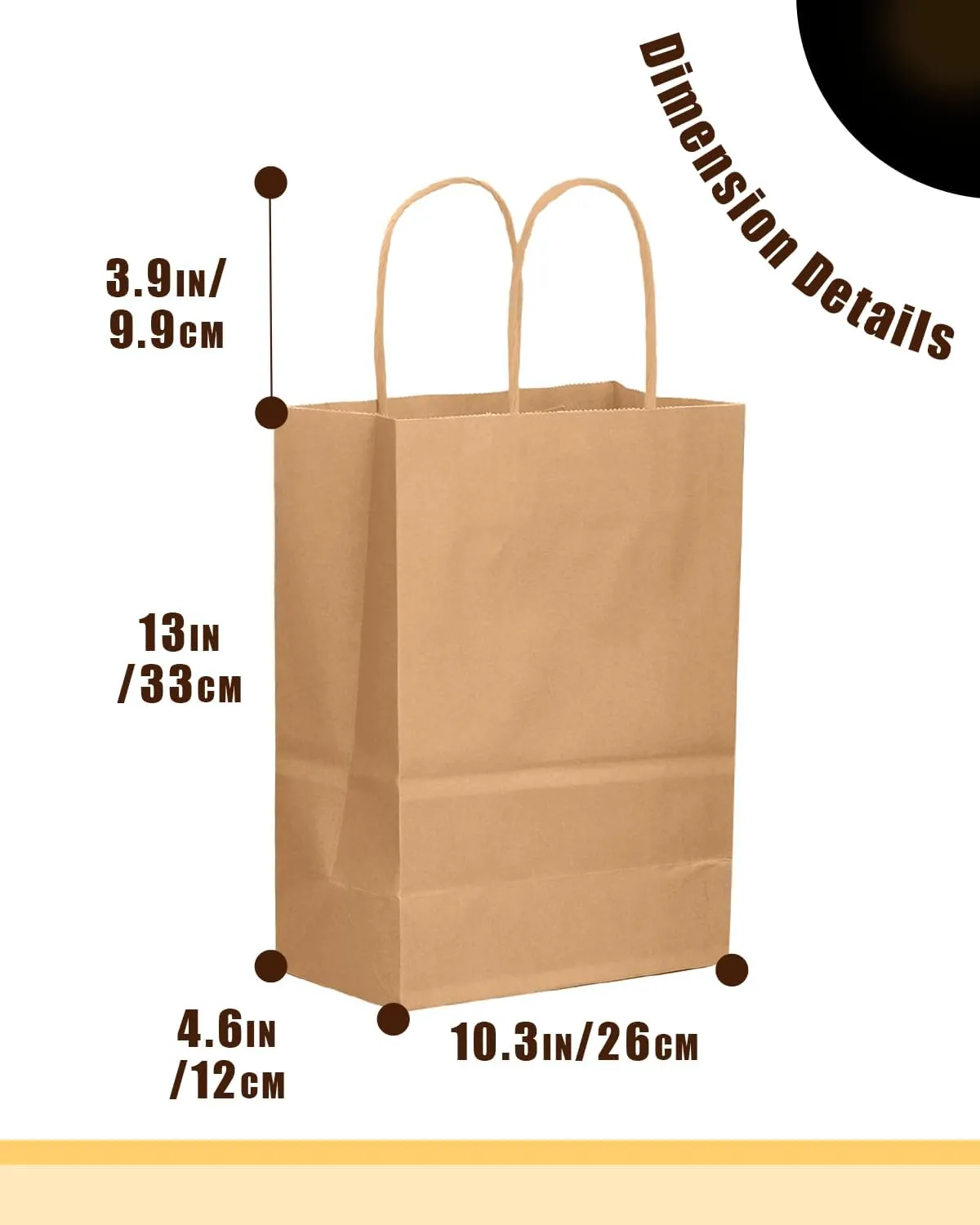 qiqee 100-Packs Brown Paper Gift Bags with Handles Bulk 13"10.2"4.7" Large Size Gift Bags Multiple Uses