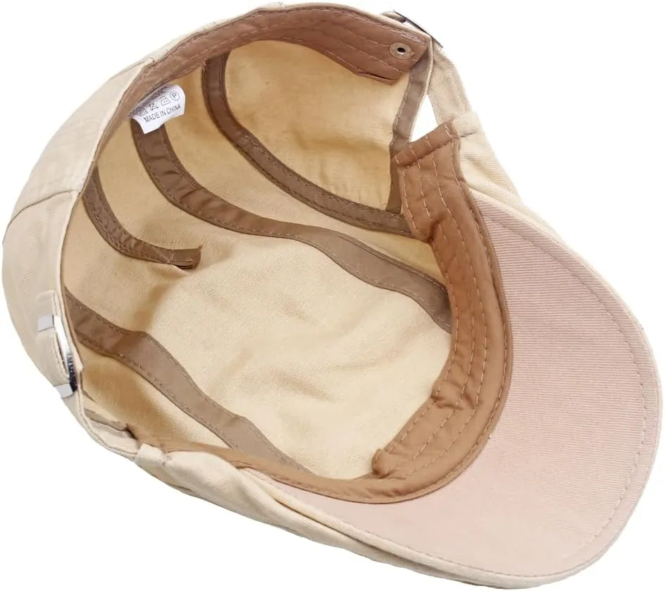 Quanhaigou Men's Cotton Flat Ivy Gatsby Newsboy Driving Hat Adjustable Irish Cabbie Ivy Driving Hunting Cap