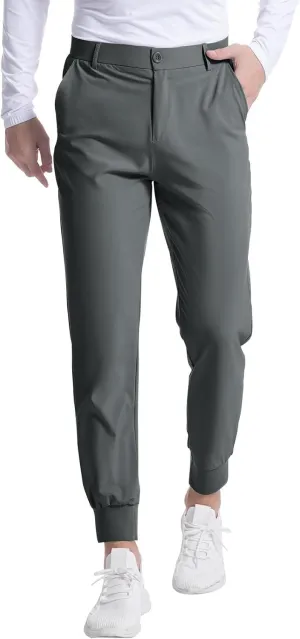 SGASY Men's Golf Joggers Pants with Pockets Slim Fit Stretch Sweatpants Running Travel Dress Work Pants for Men