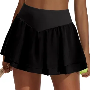 Skorts for Woman Plus Size High Waisted Womens Tennis Skirt with Shorts Underneath Women's Skorts with Pockets