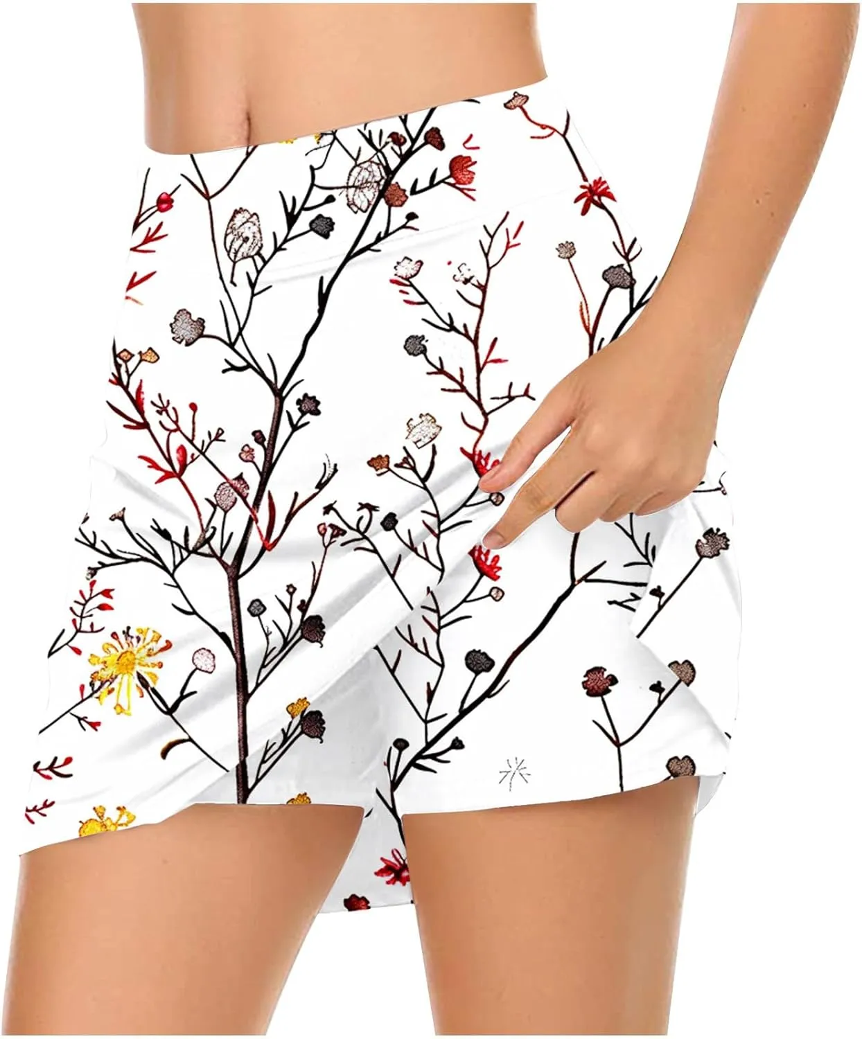 Skorts for Women Dressy Casual Floral Printed Skirts Summer High Waisted Shorts Skort Ladies Athletic Tennis Clothes