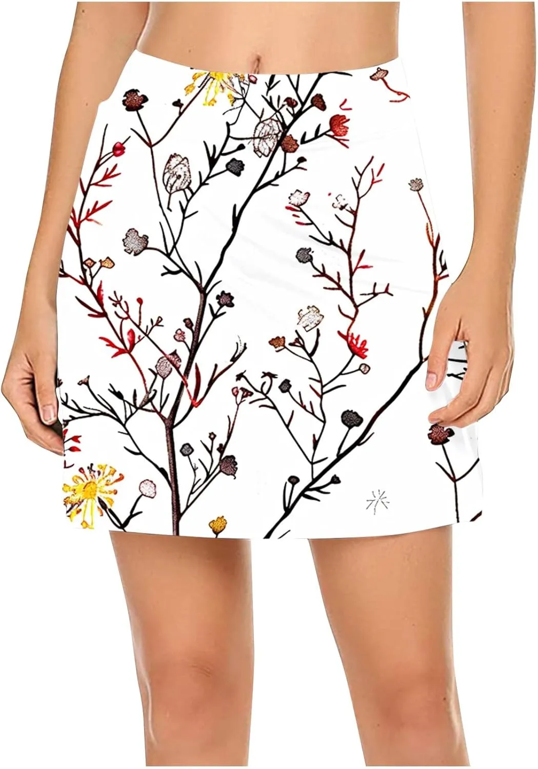 Skorts for Women Dressy Casual Floral Printed Skirts Summer High Waisted Shorts Skort Ladies Athletic Tennis Clothes