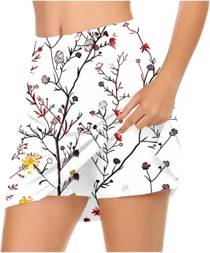 Skorts for Women Dressy Casual Floral Printed Skirts Summer High Waisted Shorts Skort Ladies Athletic Tennis Clothes
