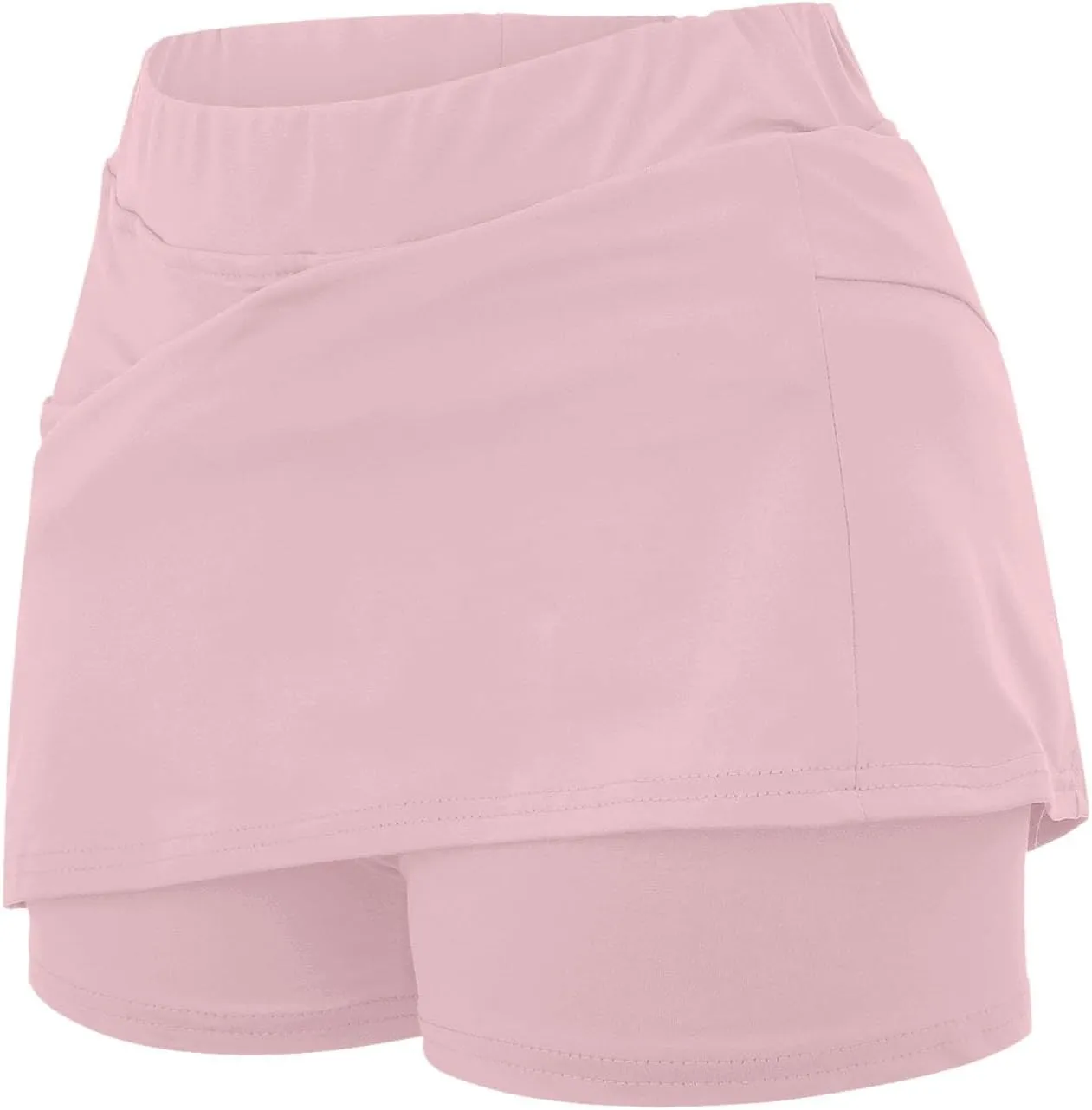 Skorts for Women Dressy Casual Plus Size High Waist Skirt Shorts Underneath Tummy Control Tennis Skorts with Pockets