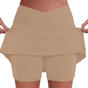 Skorts for Women with Pockets High Waist Tummy Control Yoga Shorts Dressy Casual Athletic Tennis Mini Short Skirts