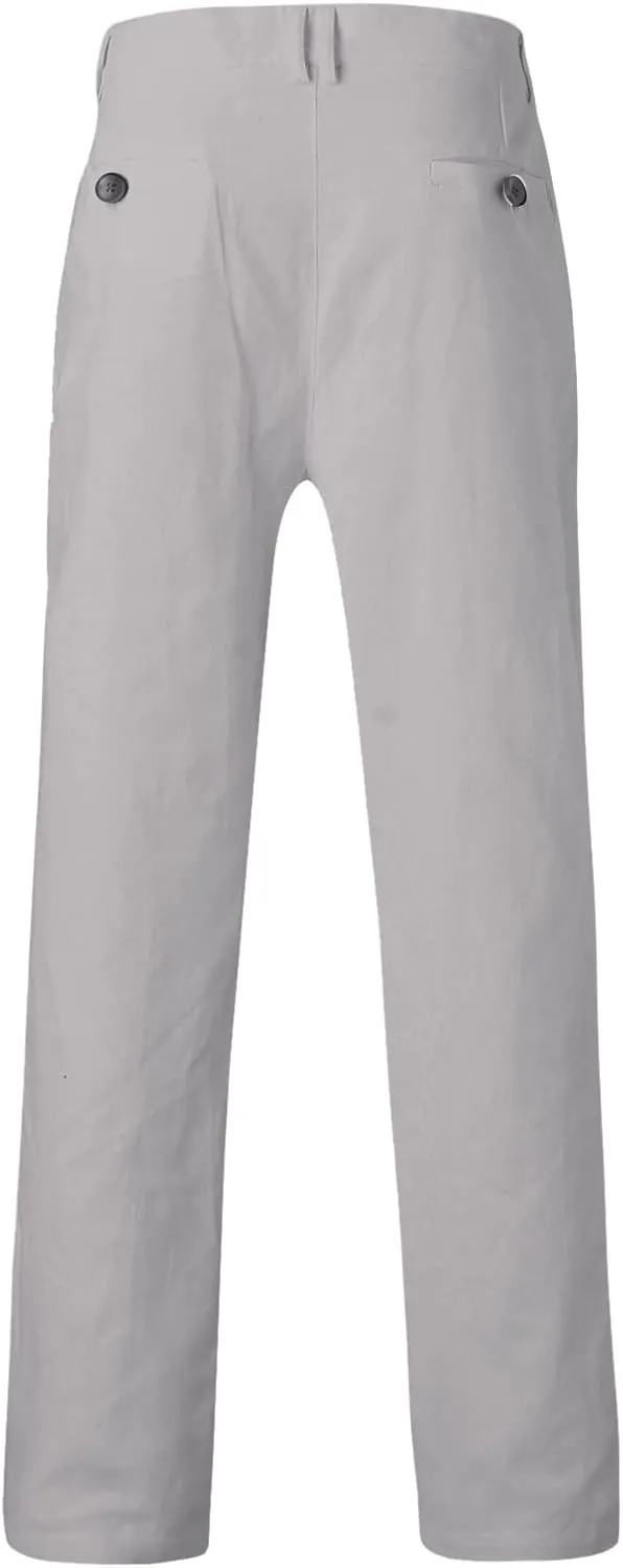 Slim Fit Dress Pants for Men Flat Front Skinny Fashion Casual Business Chino Golf Suit Pants Trousers with Pockets
