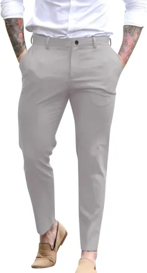 Slim Fit Dress Pants for Men Flat Front Skinny Fashion Casual Business Chino Golf Suit Pants Trousers with Pockets