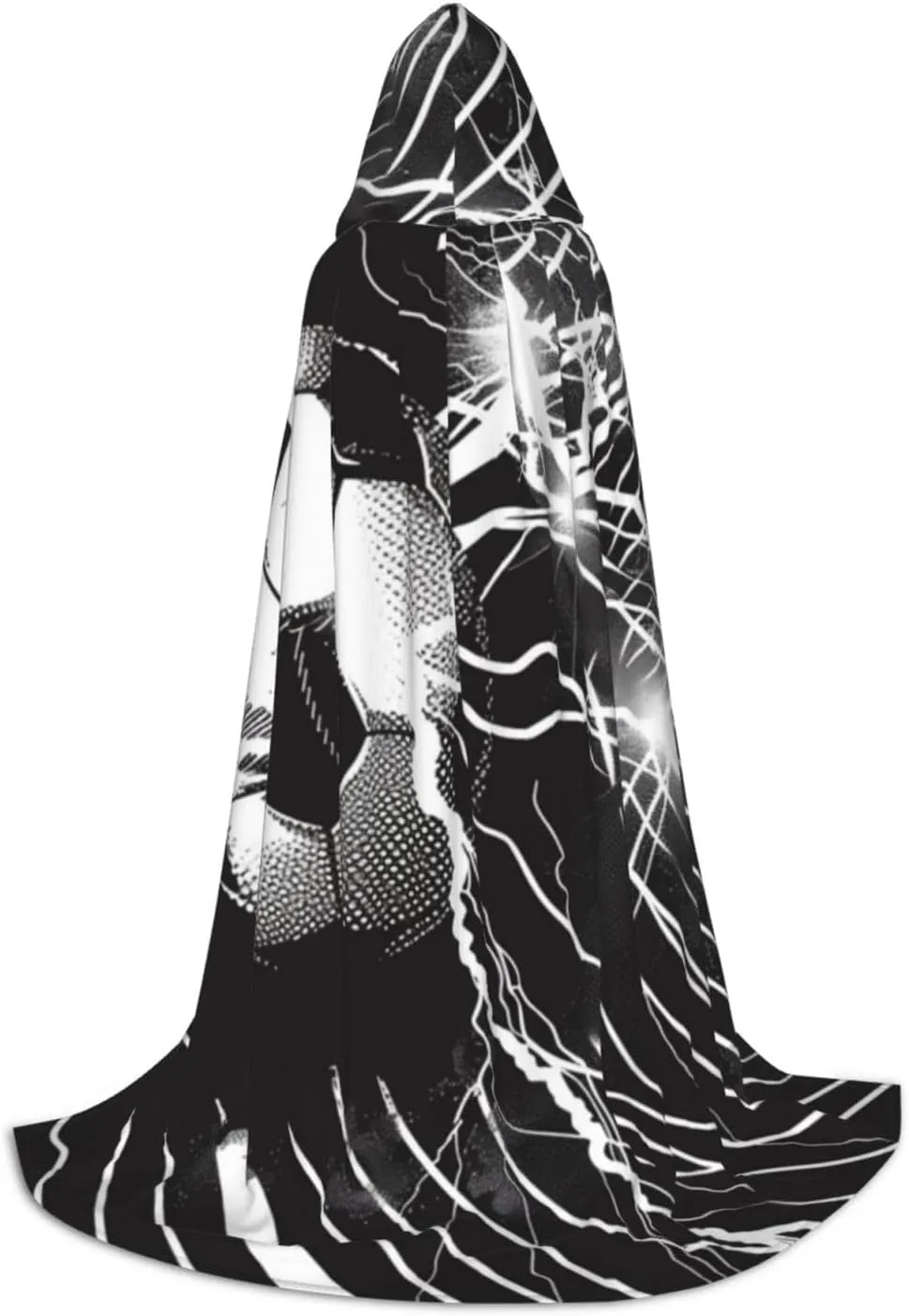 Soccer Halloween Cape For Teenagers, Hooded Cloak Long Cape Costume Cloak For Party Or Cosplay