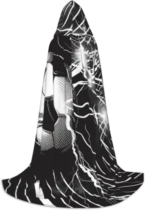 Soccer Halloween Cape For Teenagers, Hooded Cloak Long Cape Costume Cloak For Party Or Cosplay