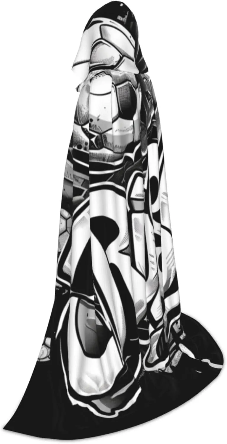 Soccer Halloween Cape For Teenagers, Hooded Cloak Long Cape Costume Cloak For Party Or Cosplay