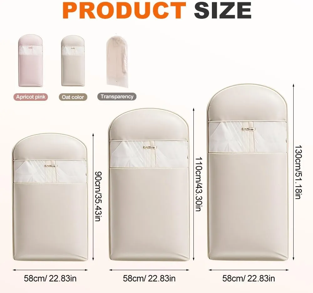 Space Saving Hanging Garment Bag with Self Compression Zipper, 2025 New Garment Bags for Travel, Hanging Clothes,Suit Bags for Closet Storage, Space Saver (Beige, Medium)