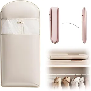 Space Saving Hanging Garment Bag with Self Compression Zipper, 2025 New Garment Bags for Travel, Hanging Clothes,Suit Bags for Closet Storage, Space Saver (Beige, Medium)
