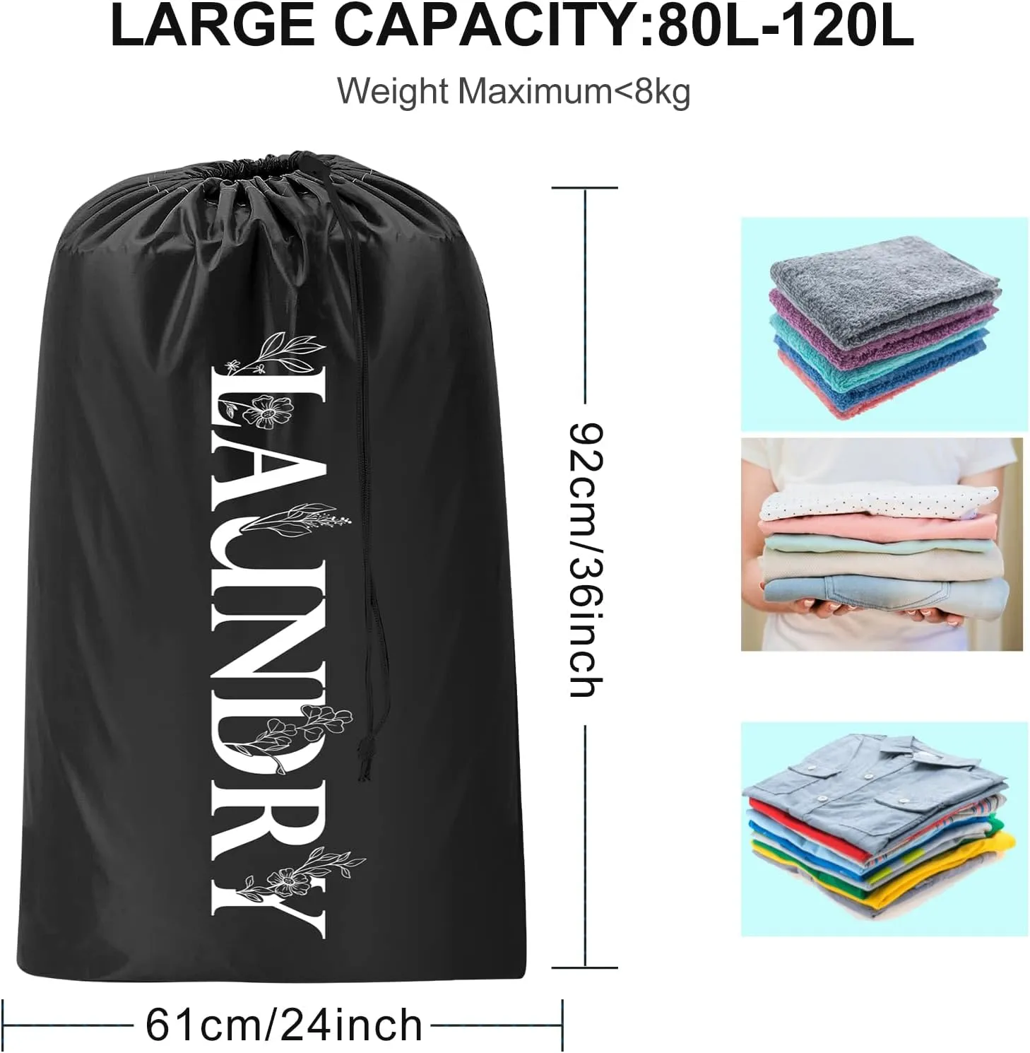 Sylfairy Laundry bags, 2 Pack Travel Laundry Bag for Dirty Clothes with Drawstring, Heavy Duty Laundry Bag for Traveling Camping, Easy Fit a Laundry Hamper or Basket Travel Essentials